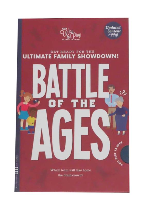 Battle of The Ages Game Family Kids Adults Bookcase Edition