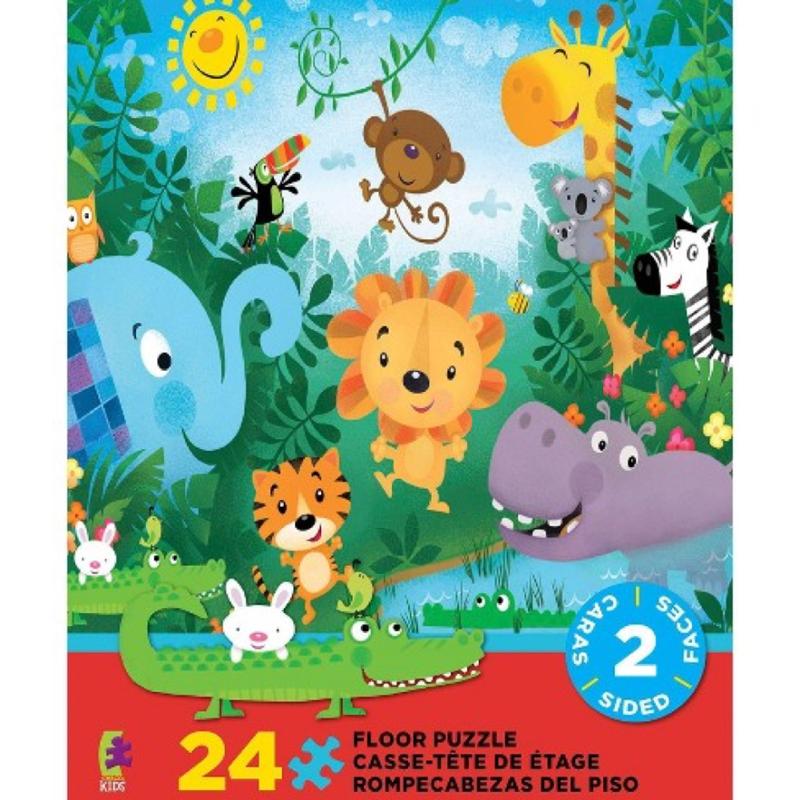 Jungle Animal Double Sided Floor Puzzle