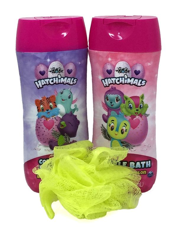Hatchimal Bubble Bath, Conditioning Shampoo and Pouf
