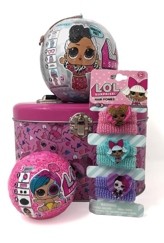 L.O.L. Surprise Bling, Lil Sister, Hair Ponies in a Storage Tin