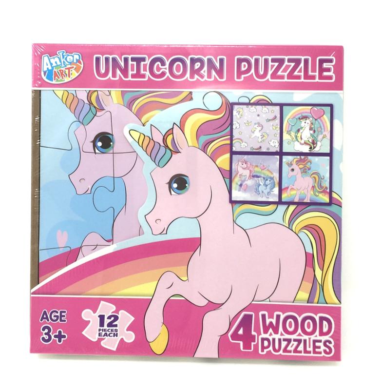 Unicorn 4 In 1 Wooden Puzzle in A Box 