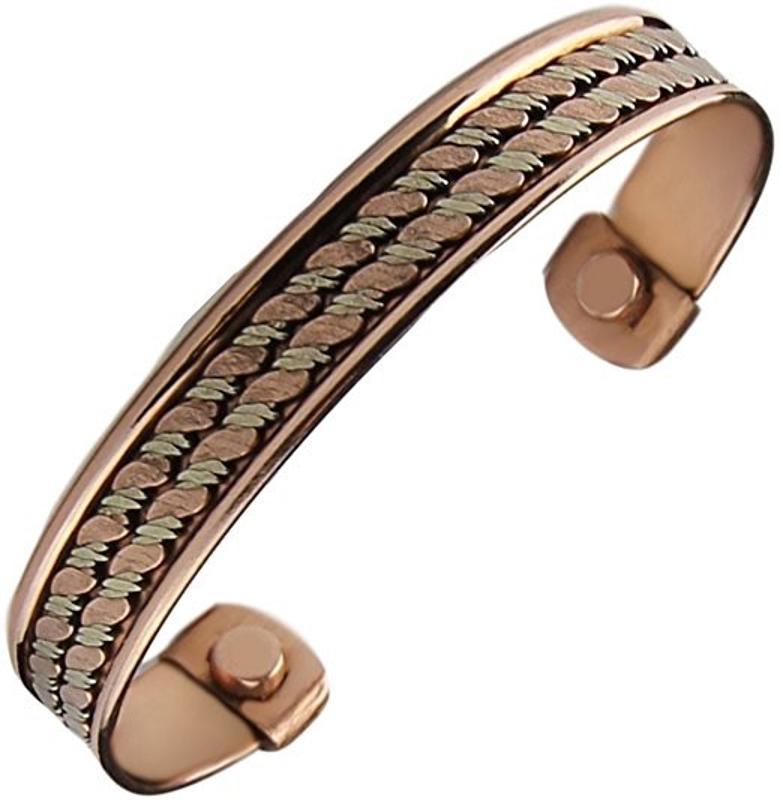 Copper Magnetic Wave Cuff Bracelet 