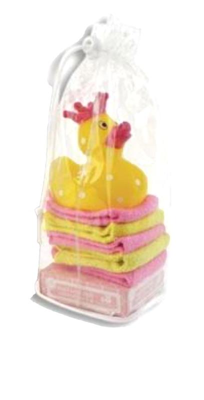 Princess Bath Time Rubber Duck with Washcloths